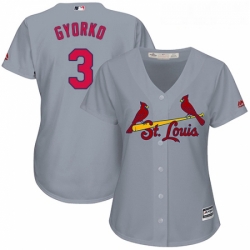 Womens Majestic St Louis Cardinals 3 Jedd Gyorko Authentic Grey Road Cool Base MLB Jersey