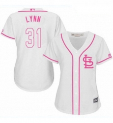 Womens Majestic St Louis Cardinals 31 Lance Lynn Authentic White Fashion Cool Base MLB Jersey