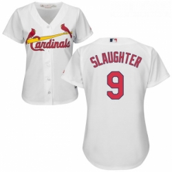 Womens Majestic St Louis Cardinals 9 Enos Slaughter Replica White Home Cool Base MLB Jersey