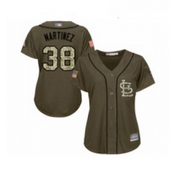 Womens St Louis Cardinals 38 Jose Martinez Authentic Green Salute to Service Baseball Jersey 