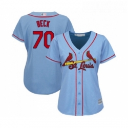 Womens St Louis Cardinals 70 Chris Beck Replica Light Blue Alternate Cool Base Baseball Jersey 