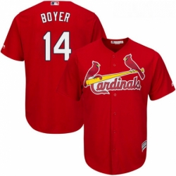 Youth Majestic St Louis Cardinals 14 Ken Boyer Replica Red Alternate Cool Base MLB Jersey