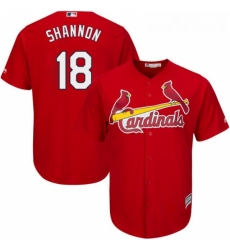 Youth Majestic St Louis Cardinals 18 Mike Shannon Replica Red Alternate Cool Base MLB Jersey