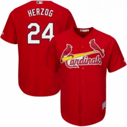 Youth Majestic St Louis Cardinals 24 Whitey Herzog Replica Red Alternate Cool Base MLB Jersey