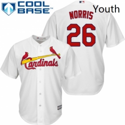 Youth Majestic St Louis Cardinals 26 Bud Norris Authentic White Home Cool Base MLB Jersey 