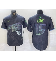 Men Tampa Bay Rays 15 Josh Lowe Charcoal 2024 City Connect Limited Stitched jerseys 2