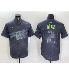 Men Tampa Bay Rays 2 Yandy D EDaz Charcoal 2024 City Connect Limited Stitched Baseball Jersey 1