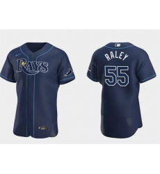 Men Tampa Bay Rays 55 Luke Raley Navy Flex Base Stitched Jersey