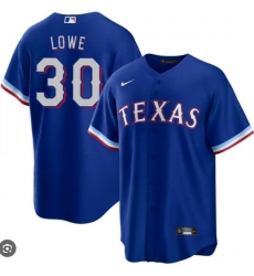 Men Texas Rangers 30 Nathaniel Lowe Blue Cool Base Stitched Baseball Jersey