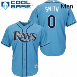 Mens Majestic Tampa Bay Rays 0 Mallex Smith Replica Light Blue Alternate 2 Cool Base MLB Jersey 