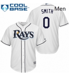 Mens Majestic Tampa Bay Rays 0 Mallex Smith Replica White Home Cool Base MLB Jersey 