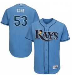 Mens Majestic Tampa Bay Rays 53 Alex Cobb Alternate Columbia Flexbase Authentic Collection MLB Jersey