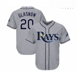 Mens Tampa Bay Rays 20 Tyler Glasnow Replica Grey Road Cool Base Baseball Jersey 