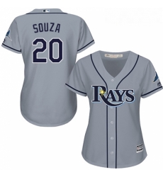 Womens Majestic Tampa Bay Rays 20 Steven Souza Replica Grey Road Cool Base MLB Jersey