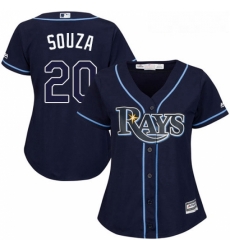 Womens Majestic Tampa Bay Rays 20 Steven Souza Replica Navy Blue Alternate Cool Base MLB Jersey