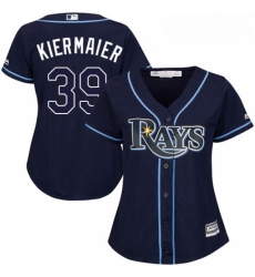 Womens Majestic Tampa Bay Rays 39 Kevin Kiermaier Replica Navy Blue Alternate Cool Base MLB Jersey