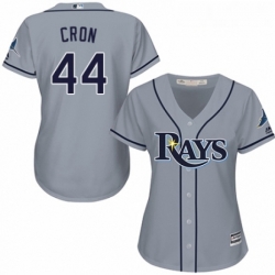 Womens Majestic Tampa Bay Rays 44 C J Cron Replica Grey Road Cool Base MLB Jersey 