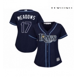 Womens Tampa Bay Rays 17 Austin Meadows Replica Navy Blue Alternate Cool Base Baseball Jersey 