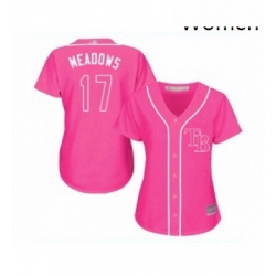 Womens Tampa Bay Rays 17 Austin Meadows Replica Pink Fashion Cool Base Baseball Jersey 