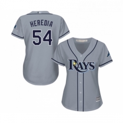 Womens Tampa Bay Rays 54 Guillermo Heredia Replica Grey Road Cool Base Baseball Jersey 