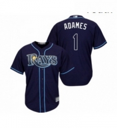 Youth Tampa Bay Rays 1 Willy Adames Replica Navy Blue Alternate Cool Base Baseball Jersey 