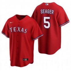 Men Texas Rangers 5 Corey Seager Red Cool Base Stitched Baseball Jersey