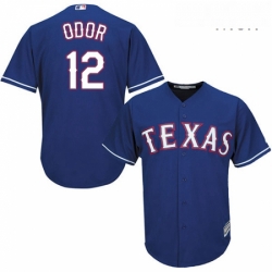 Mens Majestic Texas Rangers 12 Rougned Odor Replica Royal Blue Alternate 2 Cool Base MLB Jersey