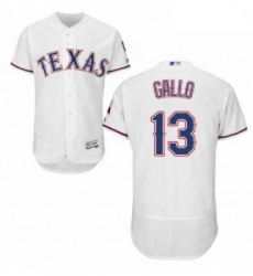 Mens Majestic Texas Rangers 13 Joey Gallo White Home Flex Base Authentic Collection MLB Jersey