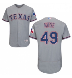 Mens Majestic Texas Rangers 49 Jon Niese Grey Road Flex Base Authentic Collection MLB Jersey