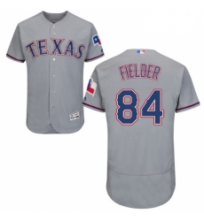 Mens Majestic Texas Rangers 84 Prince Fielder Grey Flexbase Authentic Collection MLB Jersey