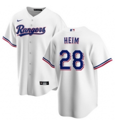 Men's Texas Rangers #28 Jonah Heim White Cool Base Stitched Baseball Jersey