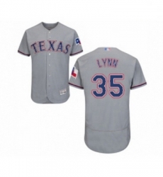 Mens Texas Rangers 35 Lance Lynn Grey Road Flex Base Authentic Collection Baseball Jersey