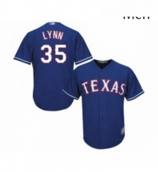 Mens Texas Rangers 35 Lance Lynn Replica Royal Blue Alternate 2 Cool Base Baseball Jersey 