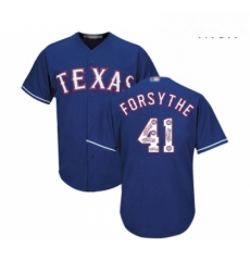 Mens Texas Rangers 41 Logan Forsythe Authentic Royal Blue Team Logo Fashion Cool Base Baseball Jersey 