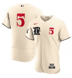 Men's Texas Rangers #5 Corey Seager Cream 2023 City Connect Flex Base Stitched Baseball Jersey