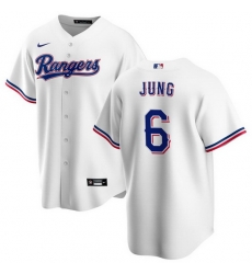 Men's Texas Rangers #6 Josh Jung White Cool Base Stitched Baseball Jersey