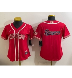 Women Texas Rangers Team Big Logo Red 2026 City Connect Stadium Stitched Baseball JerseyS
