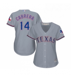 Womens Texas Rangers 14 Asdrubal Cabrera Replica Grey Road Cool Base Baseball Jersey 