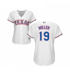 Womens Texas Rangers 19 Shelby Miller Replica White Home Cool Base Baseball Jersey 