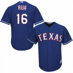 Youth Majestic Texas Rangers 16 Ryan Rua Replica Royal Blue Alternate 2 Cool Base MLB Jersey 