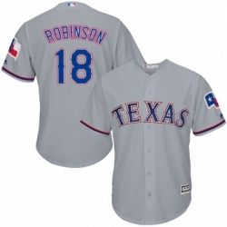 Youth Majestic Texas Rangers 18 Drew Robinson Authentic Grey Road Cool Base MLB Jersey 