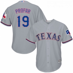 Youth Majestic Texas Rangers 19 Jurickson Profar Authentic Grey Road Cool Base MLB Jersey