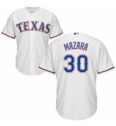 Youth Majestic Texas Rangers 30 Nomar Mazara Replica White Home Cool Base MLB Jersey