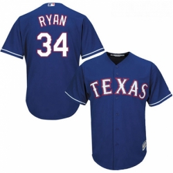 Youth Majestic Texas Rangers 34 Nolan Ryan Replica Royal Blue Alternate 2 Cool Base MLB Jersey