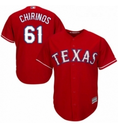 Youth Majestic Texas Rangers 61 Robinson Chirinos Replica Red Alternate Cool Base MLB Jersey 