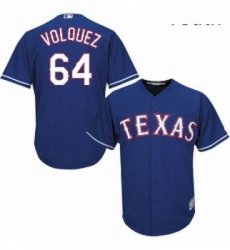 Youth Majestic Texas Rangers 64 Edinson Volquez Replica Royal Blue Alternate 2 Cool Base MLB Jersey 