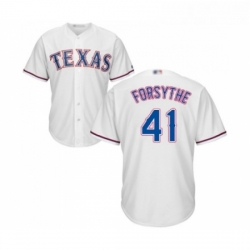 Youth Texas Rangers 41 Logan Forsythe Replica White Home Cool Base Baseball Jersey 