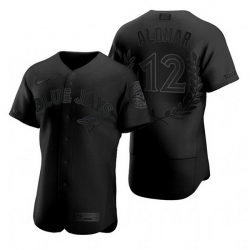 Blue Jays 12 Roberto Alomar Black Nike Flexbase Fashion Jersey