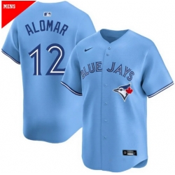 Men Toronto Blue Jays 12 Roberto Alomar Blue Stitched Cool Base MLB Jersey