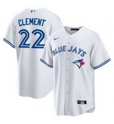 Men Toronto Blue Jays 22 Ernie Clement White MLB Cool base Jersey
